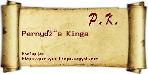 Pernyés Kinga névjegykártya